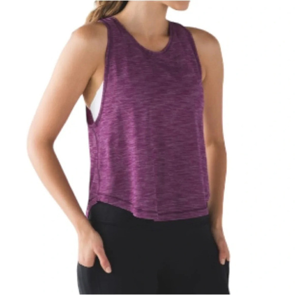 LULULEMON Rush Hour Tank Heathered Chilled Grape  Size 4 - Picture 1 of 9
